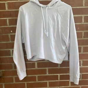 H&M large lilac cropped hoodie